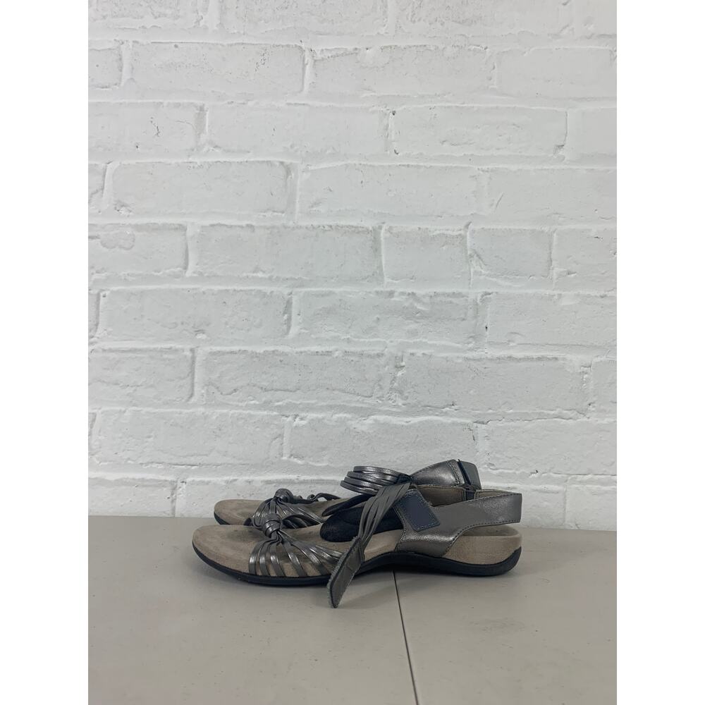Vionic Metallic Gunmetal Strappy Sandals